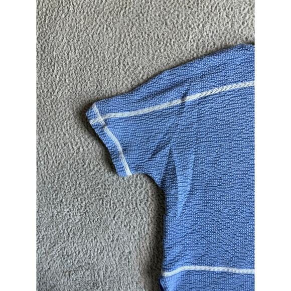 Sno Skins Top Medium Oversized Contrast Stitch Knit Breathable Blue Boxy Beach - Picture 6 of 13